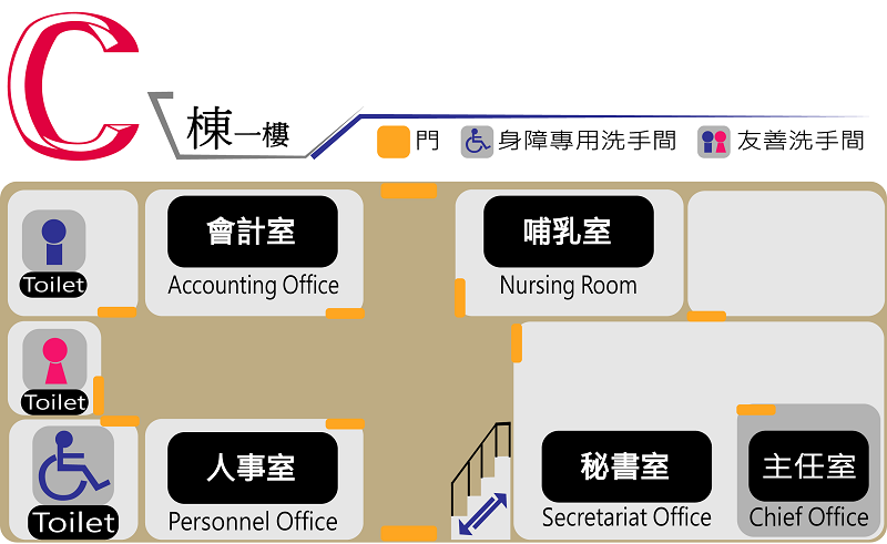 C棟1F平面環境位置圖