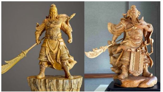 10 月 11 日法拍當天有8 尊莊嚴威武正氣凜然的關公木雕